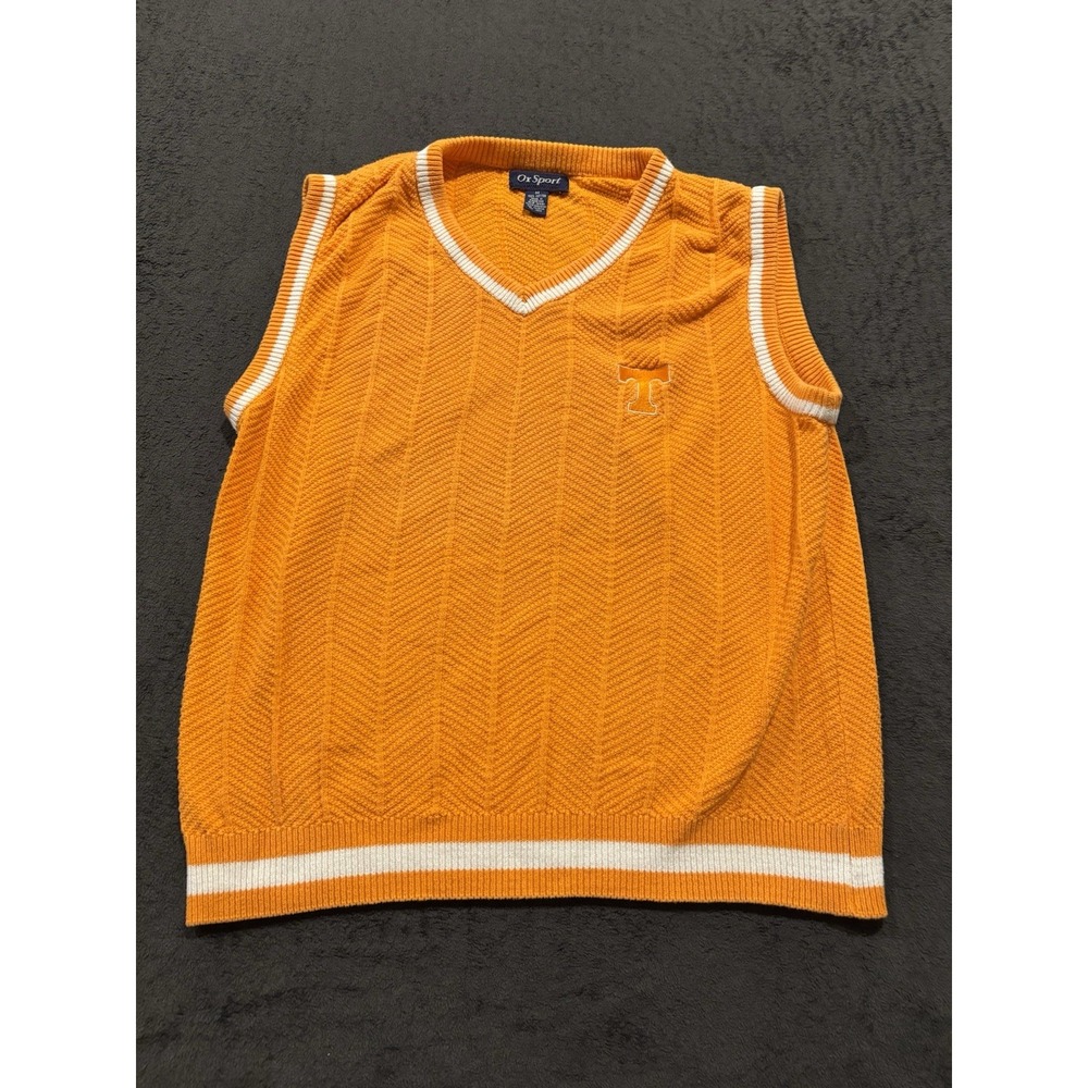 Ox Sport Tennessee Volunteers Sweater Vest Size M Orange V- Neck Knit